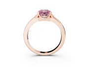 Radiant Cut Petal Halo Engagement Ring Setting for a Fancy Pink Lab-Grown Diamond | Rose Gold