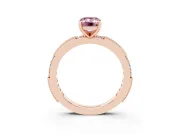 Emerald Cut Vintage Pavé Engagement Ring Setting for a Fancy Pink Lab-Grown Diamond | Rose Gold
