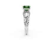 Asscher Cut Filigree Engagement Ring Setting for a Fancy Green Lab-Grown Diamond | White Gold