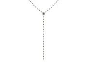 Mixed Shape Lab-Grown Diamond Station Lariat Necklace | Emerald Cut Focal Stone | Rose Gold