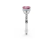 Radiant Cut Engagement Ring Setting for a Fancy Pink Lab-Grown Diamond | Sterling Silver - Design NV-24649