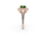 Princess Cut Halo Engagement Ring Setting for a Fancy Green Lab-Grown Diamond | Rose Gold - Design NV-24799