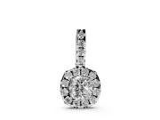 Cushion Cut Lab-Grown Diamond Halo Pendant Necklace | Prong-Set Stone Bail | White Gold