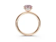 Round Hidden Halo Engagement Ring Setting for a Fancy Pink Lab-Grown Diamond | Rose Gold