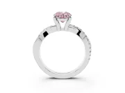 Oval Twist Engagement Ring Setting for a Fancy Pink Lab-Grown Diamond | Crossover Band | Platinum