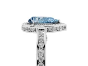 Pear-Shaped Sectioned Halo Engagement Ring Setting for a Fancy Blue Lab-Grown Diamond | Sterling Silver
