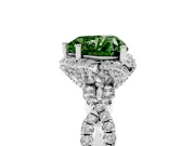 Heart-Shaped Milgrain Halo Engagement Ring Setting for a Fancy Green Lab-Grown Diamond | Graduated Shoulders | Platinum