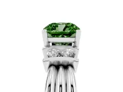 Cushion Cut Bar-Set Engagement Ring Setting for a Fancy Green Lab-Grown Diamond | Platinum