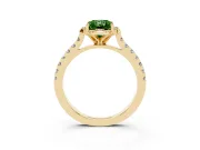 Radiant Cut Floral Petal Engagement Ring Setting for a Fancy Green Lab-Grown Diamond | Petal Accents | Yellow Gold