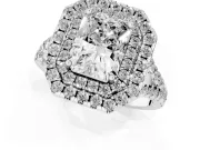 Radiant Cut Halo Split Shank Engagement Ring Setting | Platinum