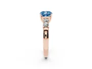 Cushion Cut Five Stone Engagement Ring Setting for a Fancy Blue Lab-Grown Diamond | Rose Gold