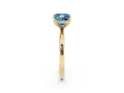 Fancy Blue Princess Cut Diamond Solitaire Engagement Ring Set in Yellow gold with Prong Setting and Polished Band