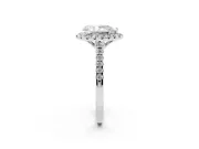 Pear-Shaped Raised Halo Engagement Ring Setting | Pave Band | Platinum