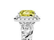 Princess Cut Filigree Halo Engagement Ring Setting for a Fancy Yellow Lab-Grown Diamond | Platinum