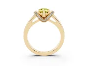 Emerald Cut Pavé Collar Engagement Ring Setting for a Fancy Yellow Lab-Grown Diamond | Yellow Gold
