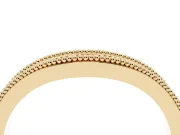 Round Diamond Contour Wedding Band Set in Yellow gold with Milgrain Pavé Setting
