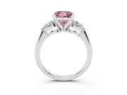 Princess Cut 3-Stone Engagement Ring Setting for a Fancy Pink Lab-Grown Diamond | Platinum