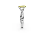 Pear-Shaped Crossover Engagement Ring Setting for a Fancy Yellow Lab-Grown Diamond | Platinum
