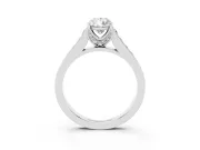 Pear-Shaped Graduated Pavé Solitaire Engagement Ring Setting | Wide Pavé Row Band | White Gold
