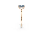 Asscher Cut Hidden Halo Ring Setting for a Fancy Blue Lab-Grown Diamond | Rose Gold