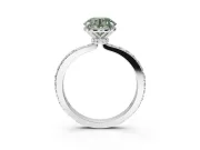 Round Pavé Engagement Ring Setting for a Fancy Green Lab-Grown Diamond | Platinum - Design NV-24928