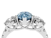 Marquise Three Stone Engagement Ring Setting for a Fancy Blue Lab-Grown Diamond | Accented Shoulders | Platinum