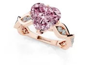 Heart-Shaped Twisted Infinity Engagement Ring Setting for a Fancy Pink Lab-Grown Diamond | Rose Gold