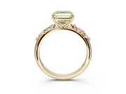 Asscher Cut Graduated Solitaire Engagement Ring Setting for a Fancy Yellow Lab-Grown Diamond | Yellow Gold