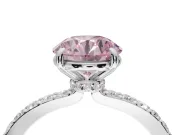 Round Pavé Engagement Ring Setting for a Fancy Pink Lab-Grown Diamond | Platinum - Design NV-24928