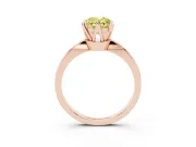 Oval Tapered Solitaire Engagement Ring Setting for a Fancy Yellow Lab-Grown Diamond | Claw Prong Head | Rose Gold