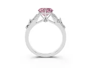 Heart-Shaped Leaf Solitaire Engagement Ring Setting for a Fancy Pink Lab-Grown Diamond | Sterling Silver
