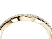 Round Lab-Grown Diamond Pavé Curved Half Eternity Wedding Band | Rounded Edges | Yellow Gold