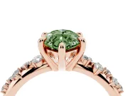 Marquise Graduated Accent Engagement Ring Setting for a Fancy Green Lab-Grown Diamond | Rose Gold