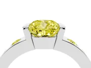 Cushion Cut Tension Style Engagement Ring Setting for a Fancy Yellow Lab-Grown Diamond | Sterling Silver