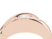 Oval Three Stone Bypass Engagement Ring Setting | Sculpted Crossover Band | Rose Gold