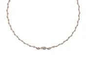 Marquise Lab-Grown Diamond Graduated Riviera Necklace | Wave Links | Rose Gold