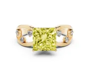 Princess Cut Loop Engagement Ring Setting for a Fancy Yellow Lab-Grown Diamond | Yellow Gold