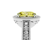 Oval Halo Engagement Ring Setting for a Fancy Yellow Lab-Grown Diamond | Platinum