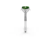 Fancy Green Radiant Cut Diamond Halo Ring Set in Platinum with Channel Set Band and Prong Setting