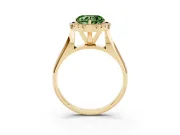 Heart-Shaped Halo Engagement Ring Setting for a Fancy Green Lab-Grown Diamond | Square Profile Band | Yellow Gold