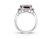 Asscher Cut Halo Engagement Ring Setting for a Fancy Pink Lab-Grown Diamond | Graduated Channel Band | Platinum