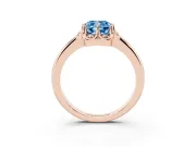 Cushion Cut Petal Halo Engagement Ring Setting for a Fancy Blue Lab-Grown Diamond | Rose Gold