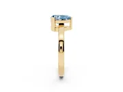Pear-Shaped Solitaire Engagement Ring Setting for a Fancy Blue Lab-Grown Diamond | Flat Tab Prongs | Yellow Gold