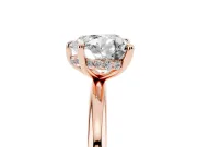 Heart Cut Diamond Solitaire Ring Set in Rose gold with Thin Band and Prong Setting