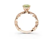 Radiant Cut Vintage Engagement Ring Setting for a Fancy Yellow Lab-Grown Diamond | Graduated Stations | Rose Gold
