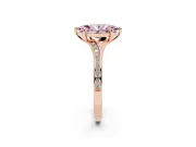 Marquise Pave Solitaire Engagement Ring Setting for a Fancy Pink Lab-Grown Diamond | Sweeping Shoulders | Rose Gold