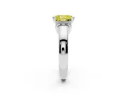 Radiant Cut Collar Engagement Ring Setting for a Fancy Yellow Lab-Grown Diamond | Sterling Silver