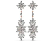Marquise Lab-Grown Diamond Floral Cluster Drop Earrings | Flower Top and Spray | Rose Gold