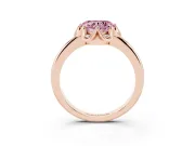 Heart-Shaped Petal Halo Engagement Ring Setting for a Fancy Pink Lab-Grown Diamond | Rose Gold