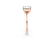 Asscher Cut Plain Knife-Edge Solitaire Engagement Ring Setting | Claw Prongs | Rose Gold